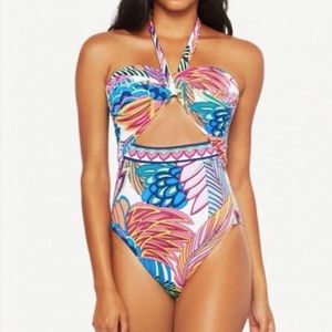 Trina Turk Paradise Plume Bandeau One Piece Size 4